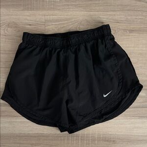 Nike Women's Black and White Athletic Shorts